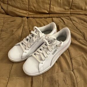 Puma Classic White and Gray Sneakers